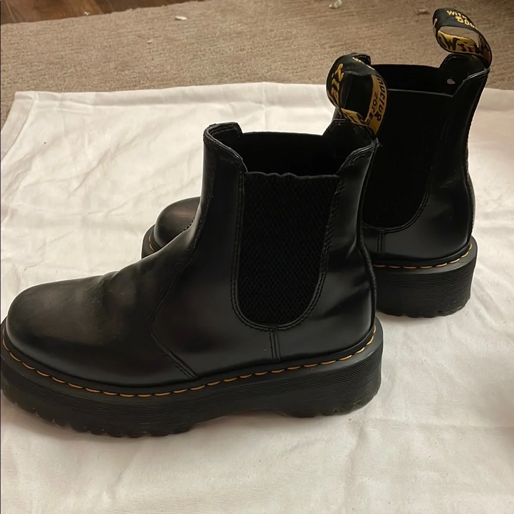 Dr. Martens Black Chelsea Platform Boots - Picture 1 of 3
